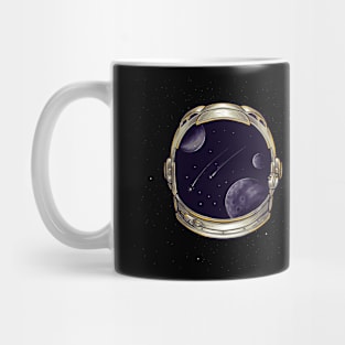 astronaut helmet illustration Mug